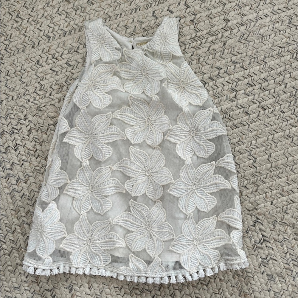 Genuine Kids OshKosh Beige and White Floral Toddler Dress